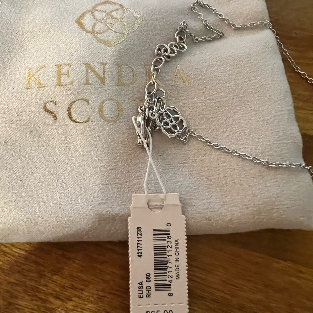 Kendra Scott Silver and Black Pendant Necklace - Picture 5 of 6